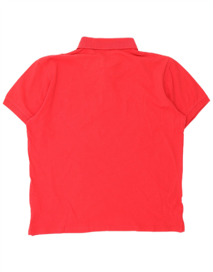 TRUSSARDI Mens Polo Shirt Large Red Cotton