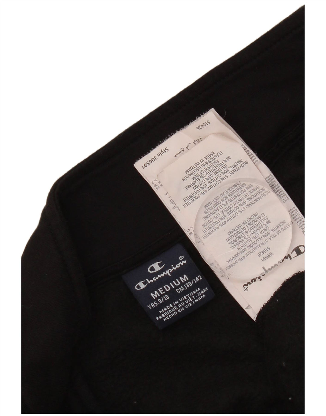 Champion Boys Graphic Tracksuit Top Jacket 9-10 Years Black Cotton