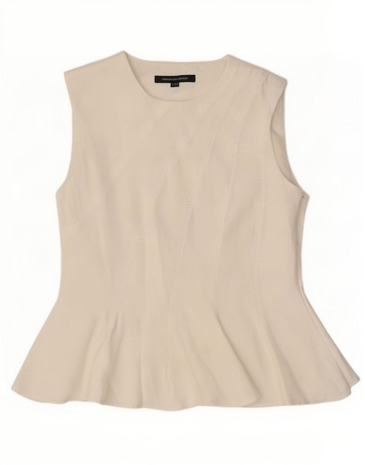 French Connection Womens Sleeveless Blouse Top UK 12 Medium White Viscose