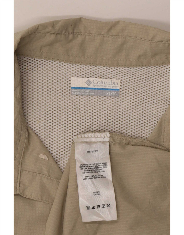 Columbia Mens Omni-Shade Shirt XL Khaki Polyester