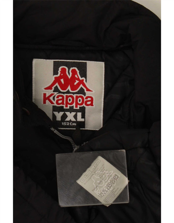 Kappa Boys Graphic Windbreaker Jacket 12-13 Years XL Black Colourblock