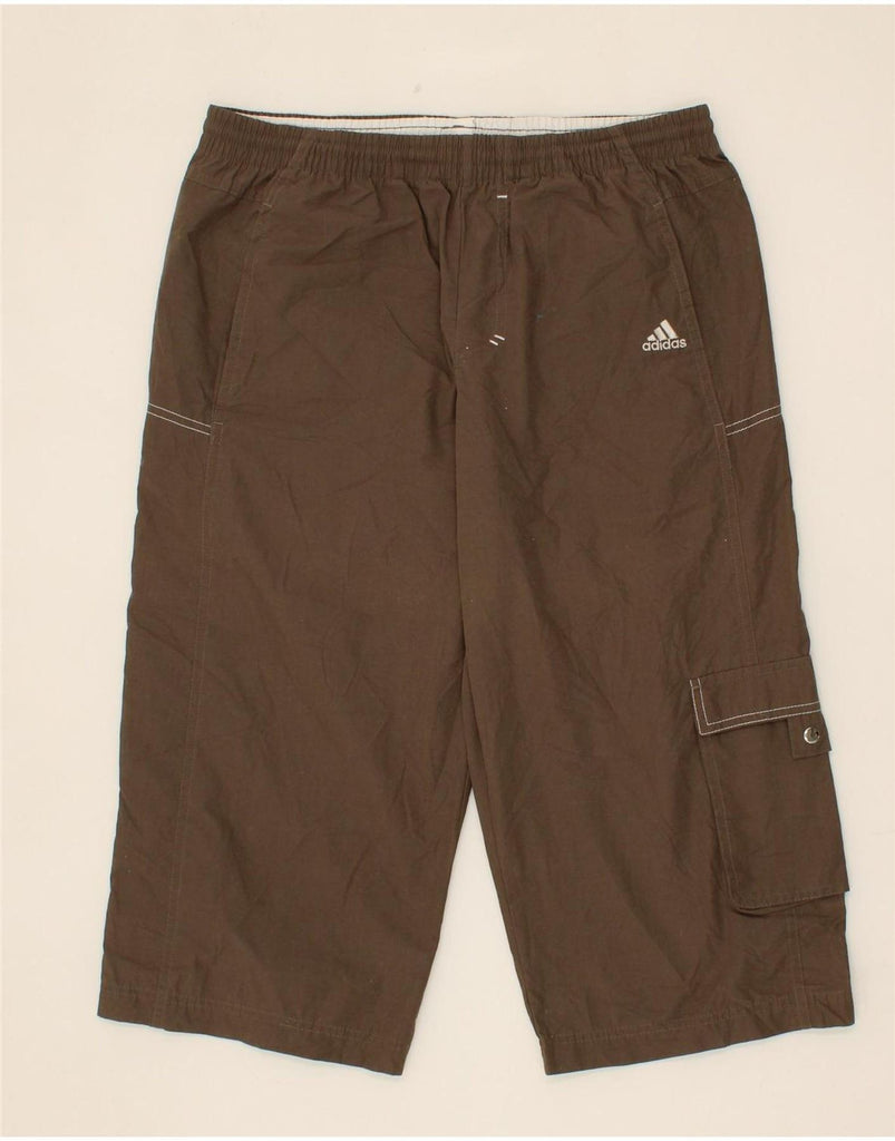 ADIDAS Mens Capri Tracksuit Trousers Small Brown Polyester Vintage Adidas and Second-Hand Adidas from Messina Hembry 