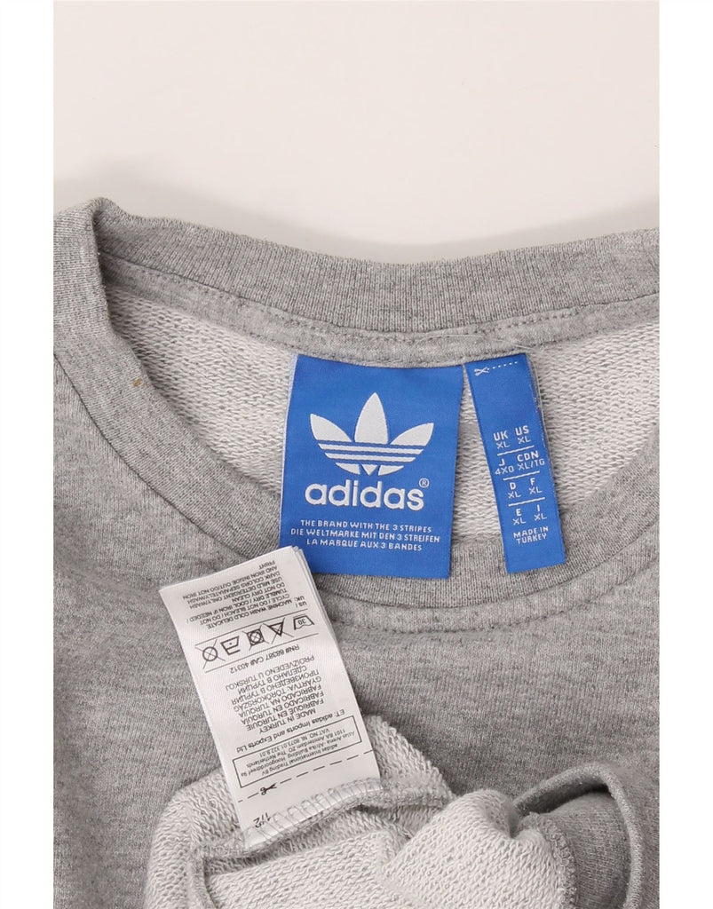 ADIDAS Mens Graphic Sweatshirt Jumper XL Grey Cotton Vintage Adidas and Second-Hand Adidas from Messina Hembry 