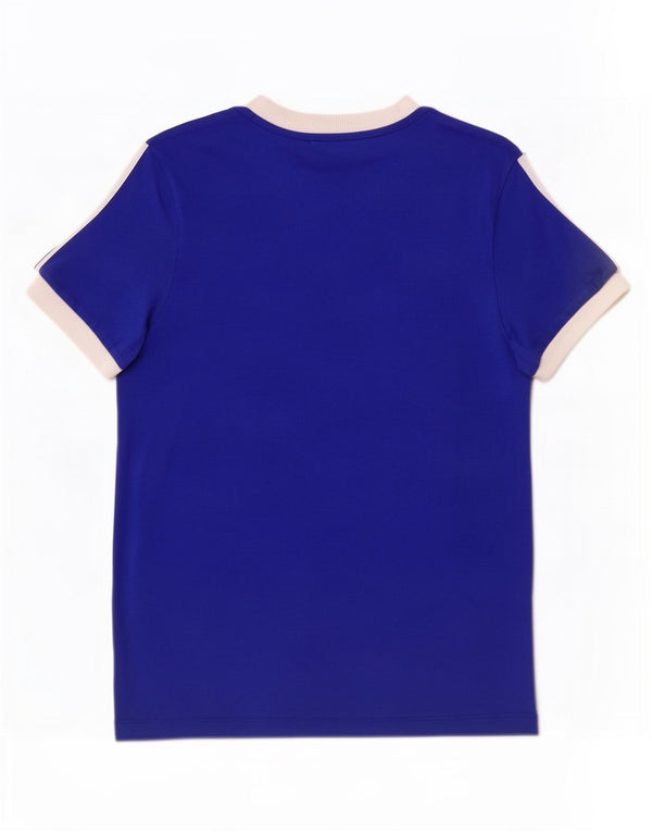 Adidas Womens T-Shirt Top UK 10 Small Blue Cotton