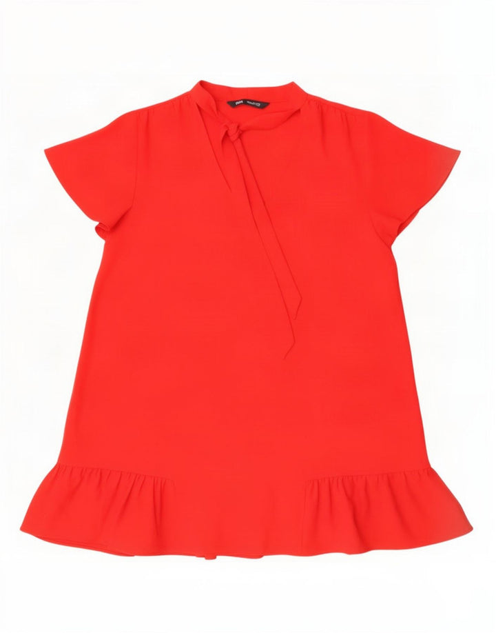 Zara Womens A-Line Dress UK 16 Large Red Polyester
