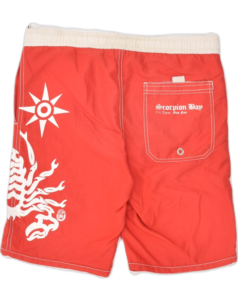 SCORPION BAY Mens Graphic Sport Shorts XL Red Polyester | Vintage Scorpion Bay | Thrift | Second-Hand Scorpion Bay | Used Clothing | Messina Hembry 