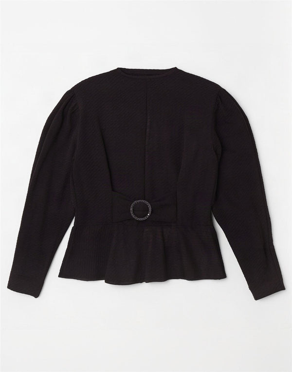 Vintage Womens Shirt Blouse UK 12 Medium Black