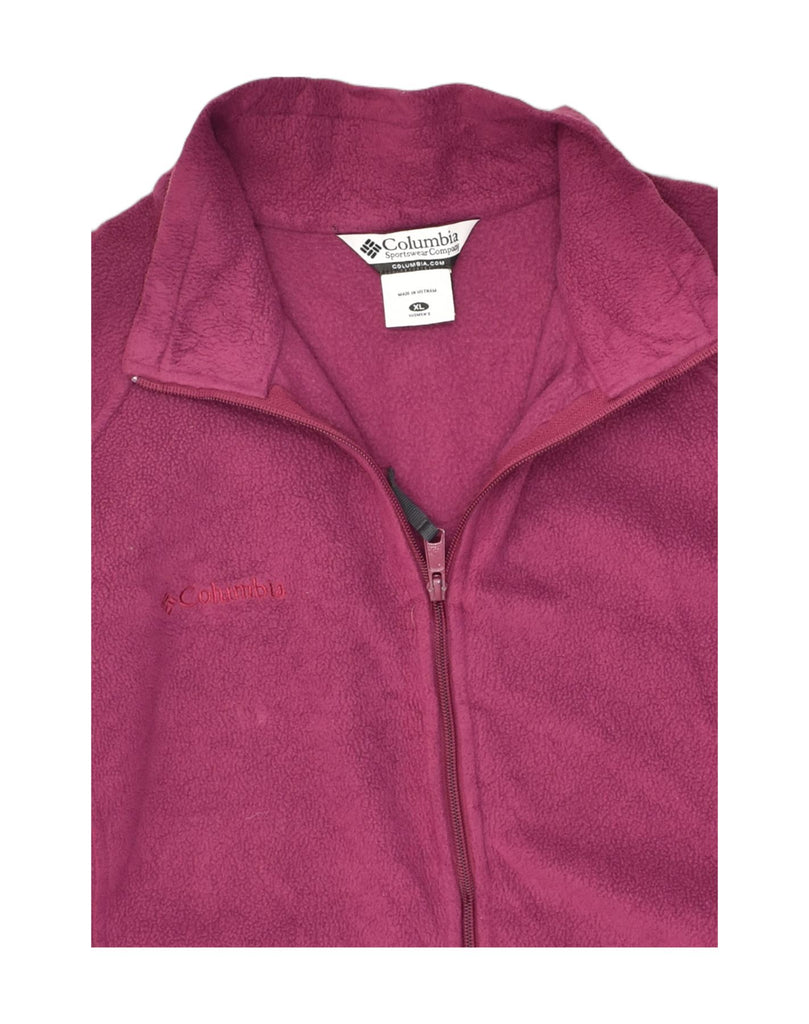 COLUMBIA Womens Fleece Jacket UK 18 XL Burgundy Polyester | Vintage Columbia | Thrift | Second-Hand Columbia | Used Clothing | Messina Hembry 