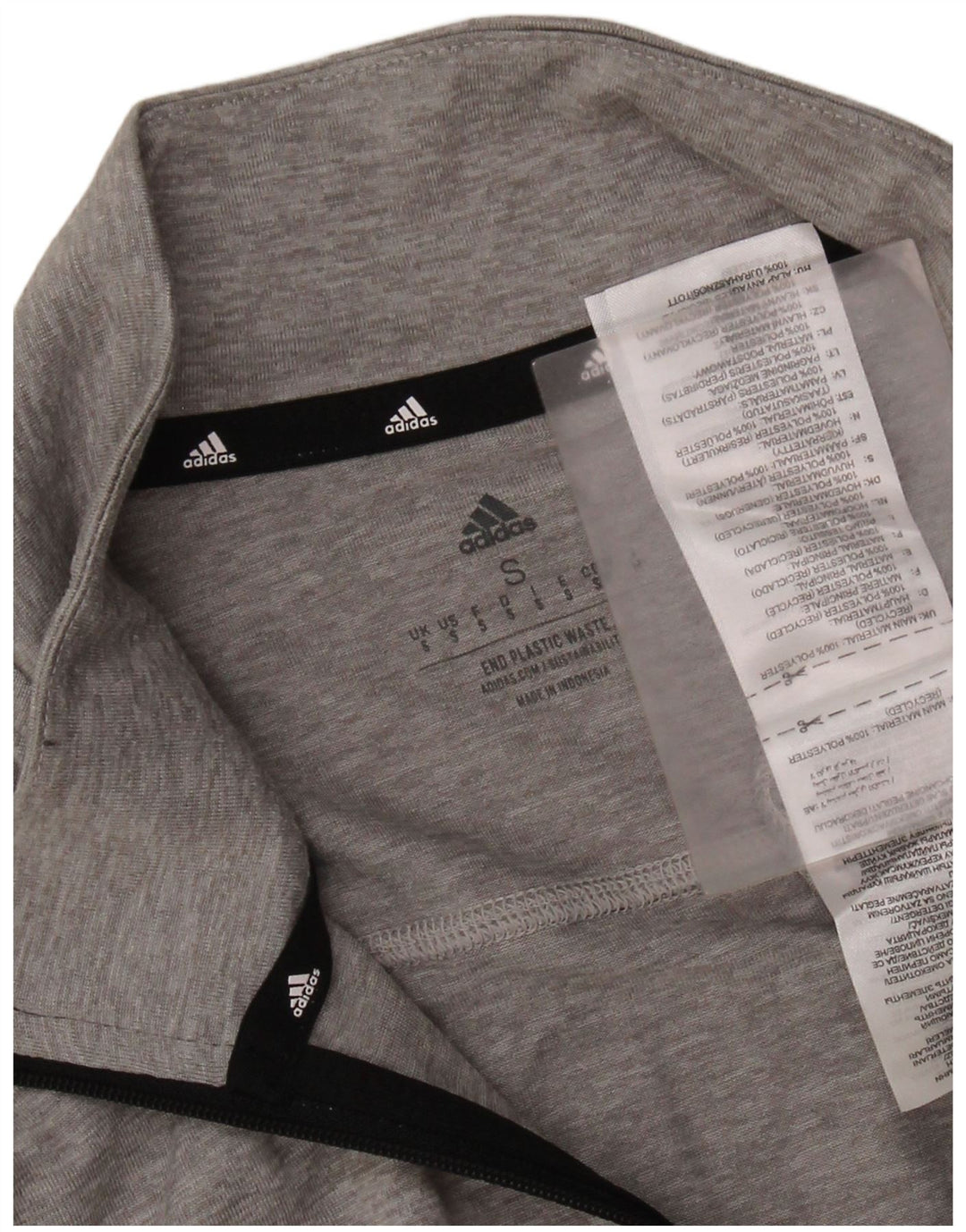 Adidas Mens Aeroready Zip Neck Top Long Sleeve Small Grey Polyester
