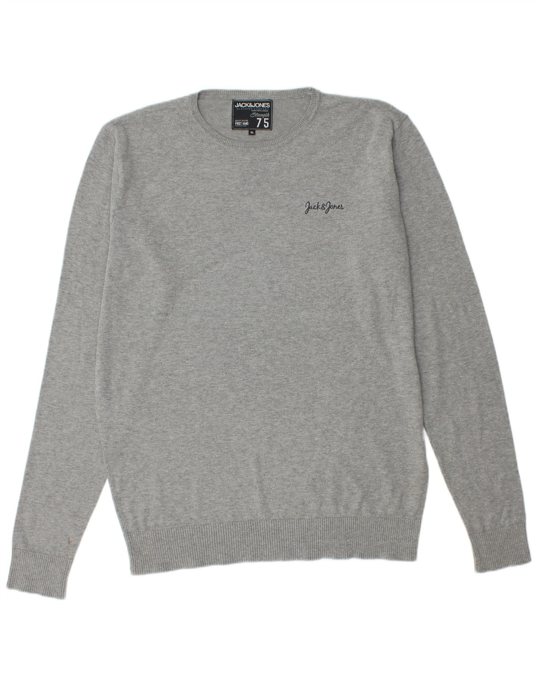 Jack & Jones Mens Crew Neck Jumper Sweater XL Grey Flecked
