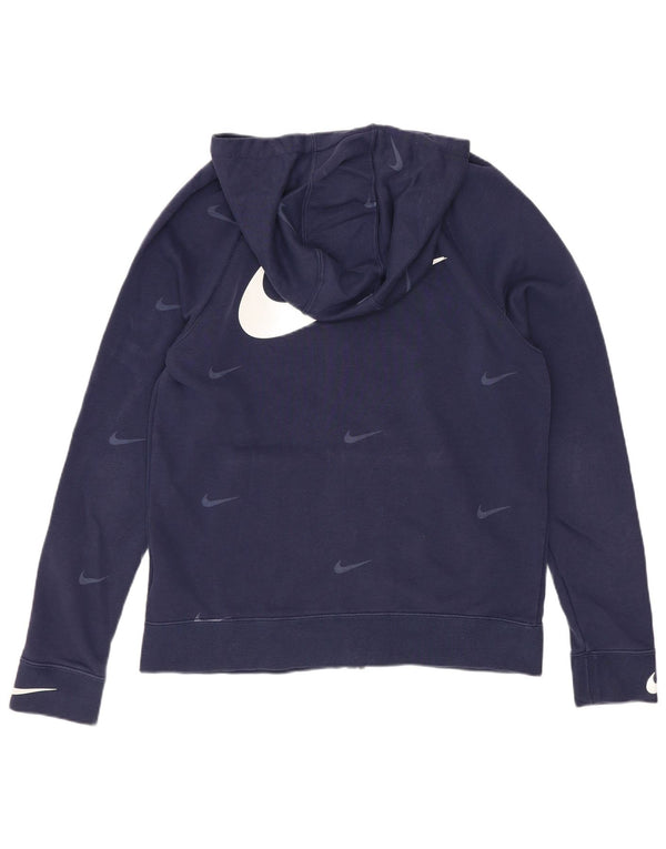 Nike Boys Graphic Standard Fit Zip Hoodie Sweater 13-14 Years XL Navy Blue
