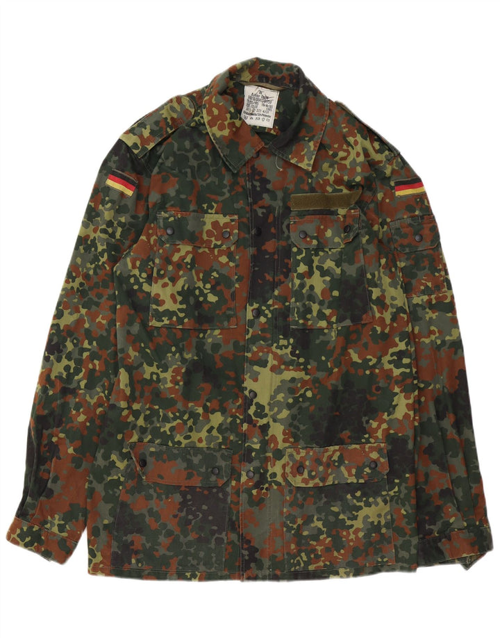VINTAGE Mens Military Jacket UK 38 Medium Khaki Camouflage Cotton