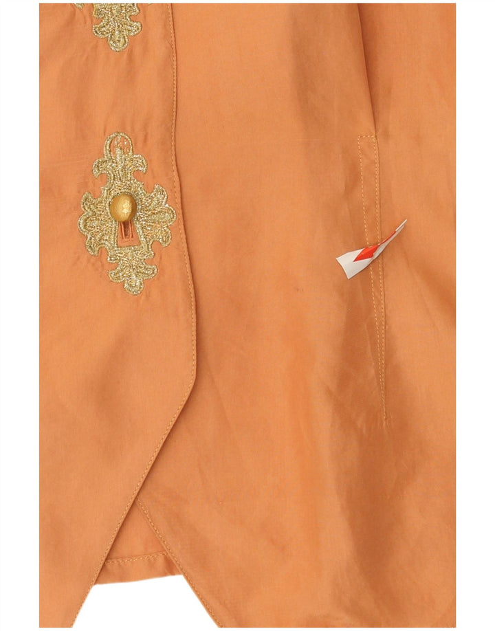 Barbara Bui Womens Waistcoat UK 14 Medium Orange Silk