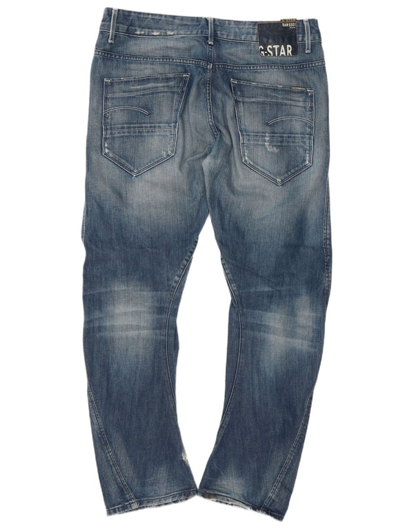 G-Star Mens Distressed Banana Slim Jeans W36 L32 Blue Cotton