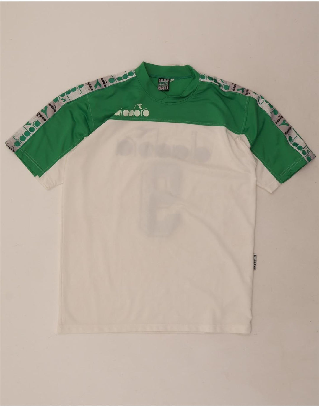 Diadora Mens Graphic T-Shirt Top XL White Colourblock Polyester