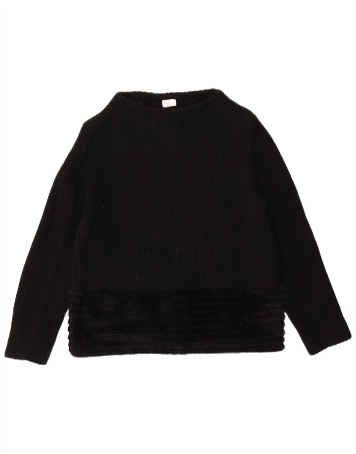 Marella Womens Boat Neck Jumper Sweater UK 14 Medium Black Acrylic