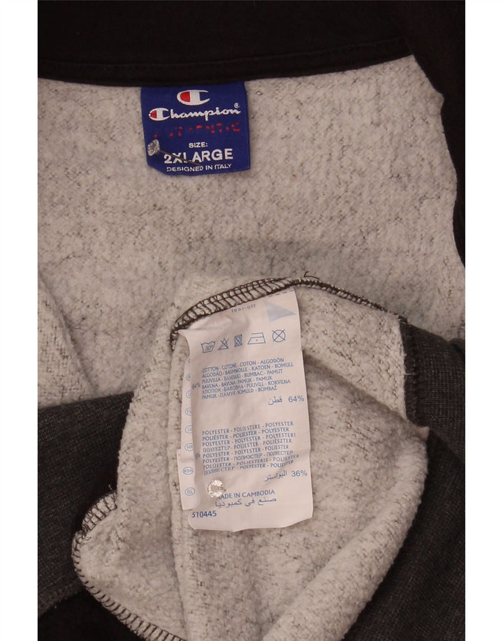 Champion Mens Tracksuit Top Jacket 2XL Grey Flecked Cotton