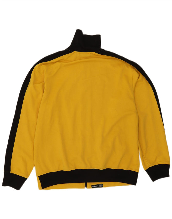 Puma Mens Tracksuit Top Jacket Large Yellow Colourblock Polyester