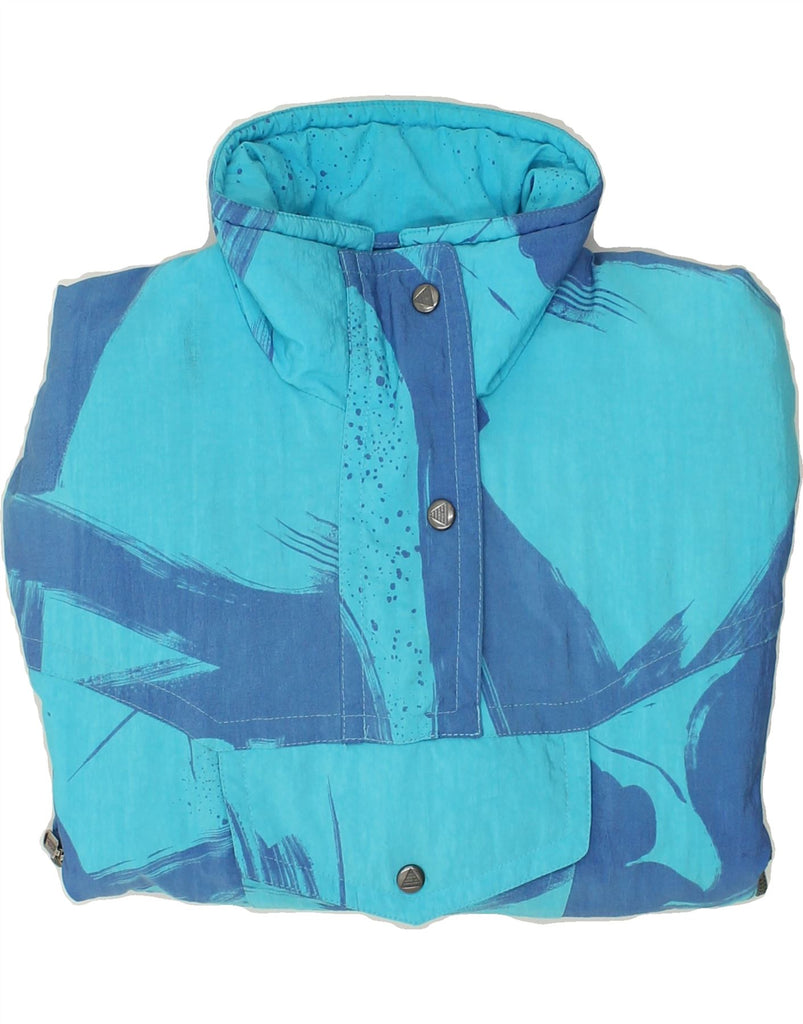 VINTAGE Womens Pullover Ski Jacket UK 12 Medium Blue Colourblock Polyamide | Vintage Vintage | Thrift | Second-Hand Vintage | Used Clothing | Messina Hembry 