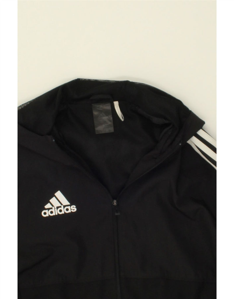ADIDAS Mens Climalite Graphic Zip Hoodie Sweater Large Black Polyester | Vintage Adidas | Thrift | Second-Hand Adidas | Used Clothing | Messina Hembry 