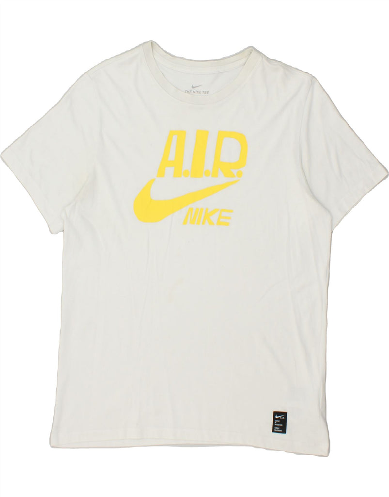 NIKE Mens Dri Fit Graphic T-Shirt Top Large White Cotton | Vintage Nike | Thrift | Second-Hand Nike | Used Clothing | Messina Hembry 