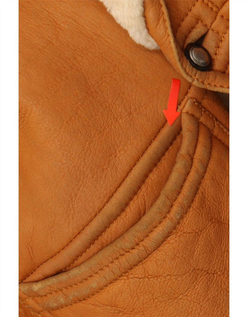 NIVOLA Mens Shearling Jacket UK 36 Small Brown Vintage Nivola and Second-Hand Nivola from Messina Hembry 