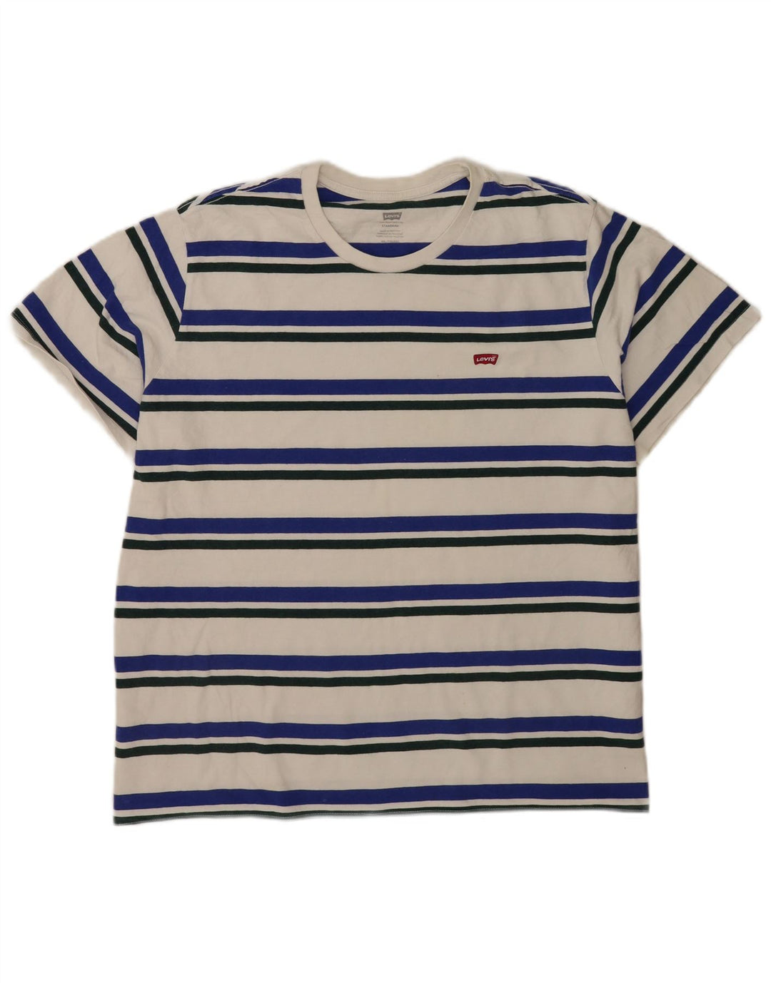 Levi's Mens Standard T-Shirt Top 2XL White Striped Cotton