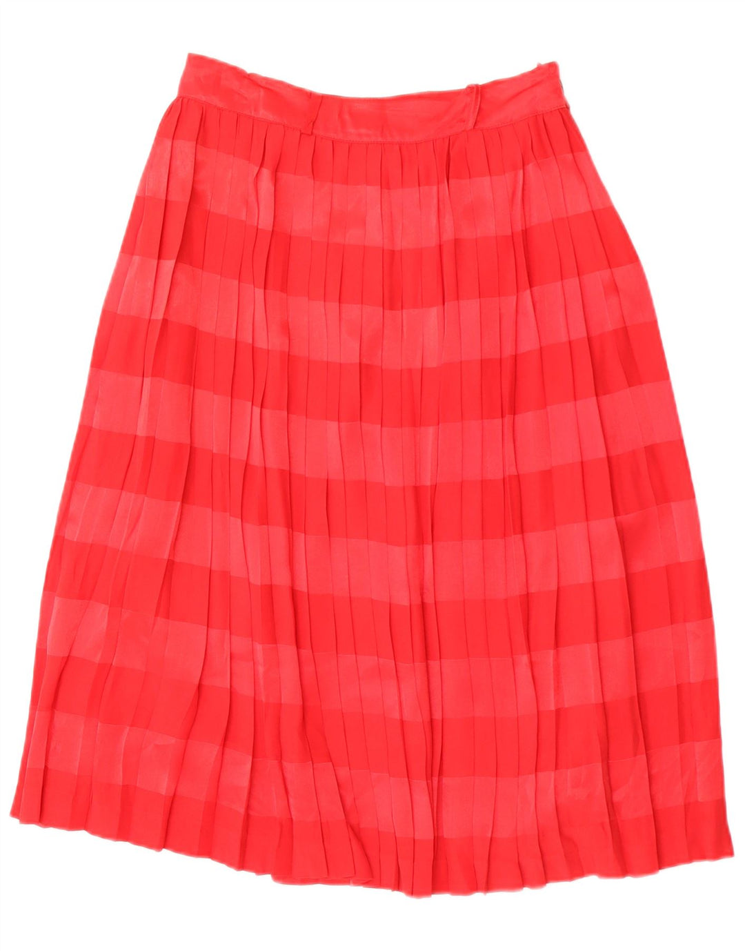 Vintage Womens Pleated Skirt IT 44 Medium W28 Red Striped Acetate