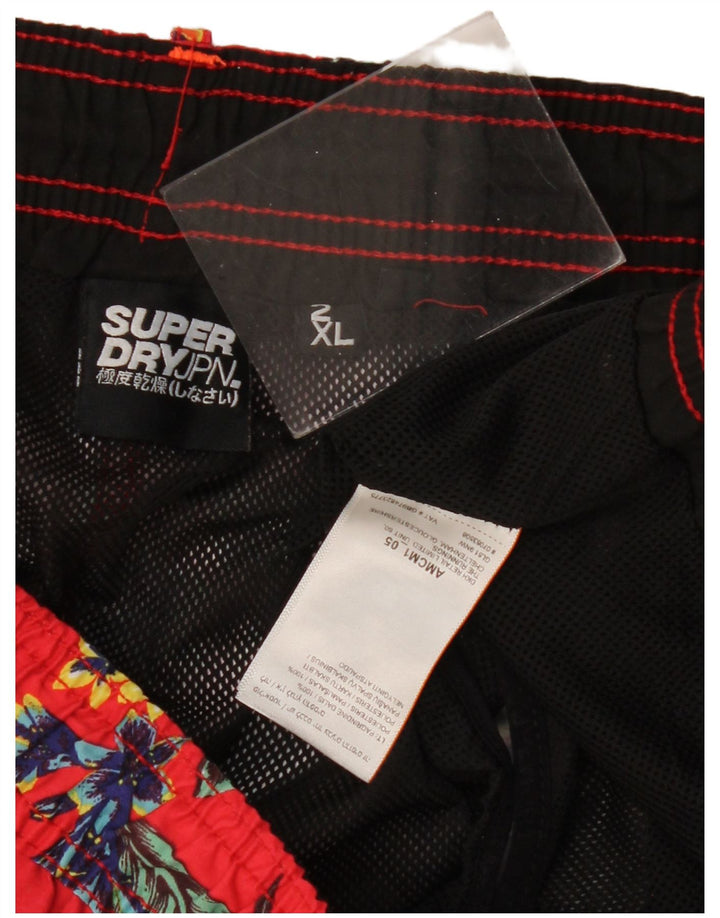 SUPERDRY Mens Swimming Shorts 2XL Red Floral Polyester