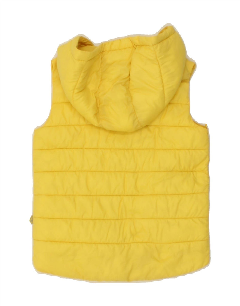 BENETTON Boys Hooded Padded Gilet 3-4 Years Yellow Polyester | Vintage Benetton | Thrift | Second-Hand Benetton | Used Clothing | Messina Hembry 