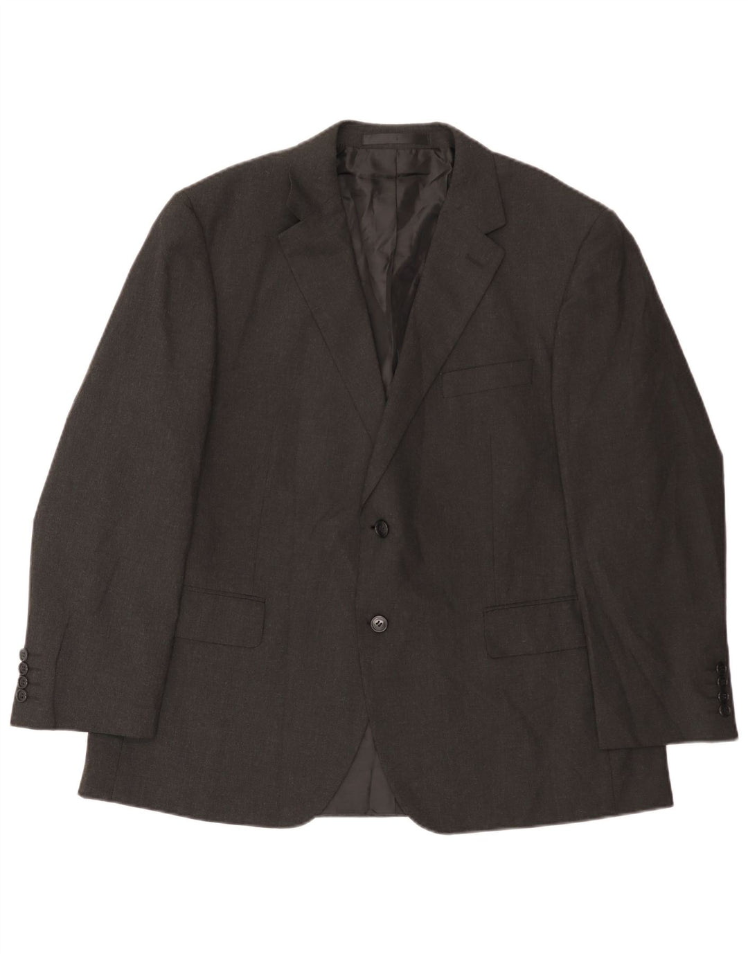 Marks & Spencer Mens 2 Button Blazer Jacket UK 44 XL Grey Polyester