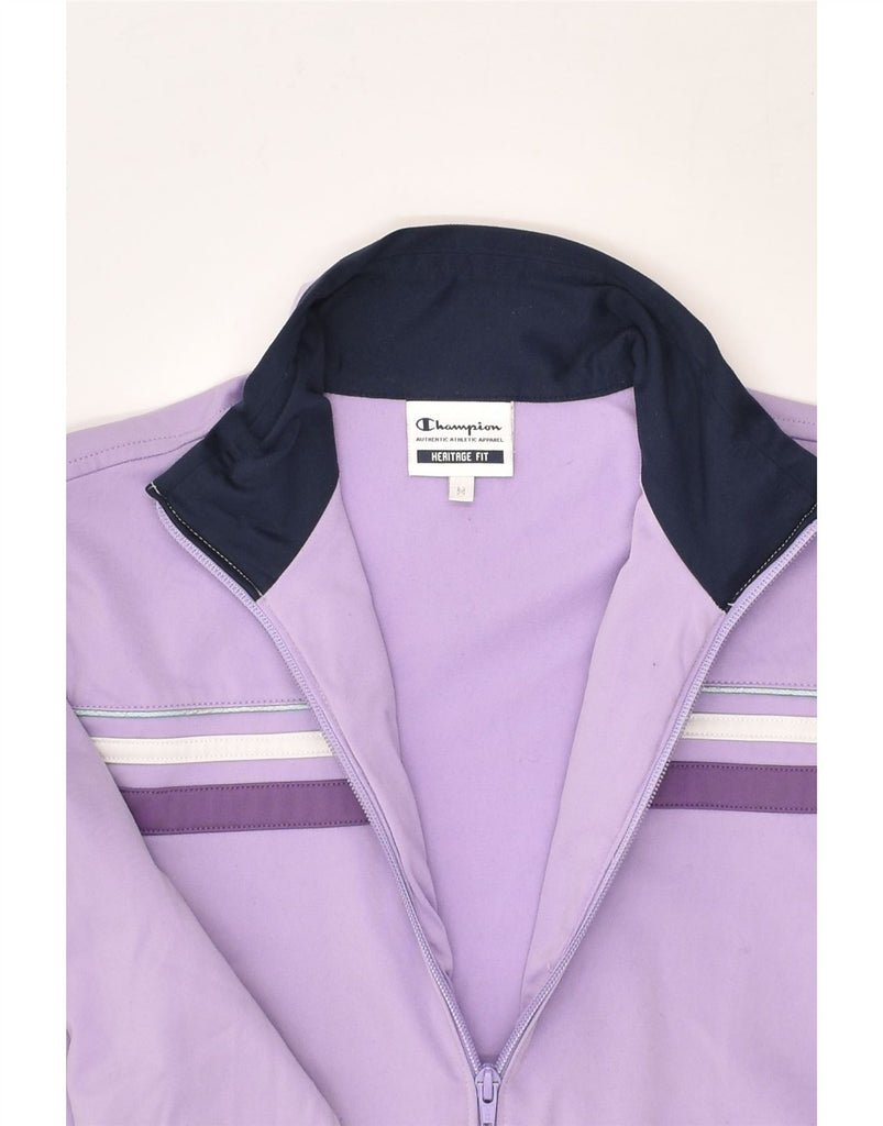 CHAMPION Womens Heritage Fit Tracksuit Top Jacket UK 14 Medium Purple | Vintage Champion | Thrift | Second-Hand Champion | Used Clothing | Messina Hembry 