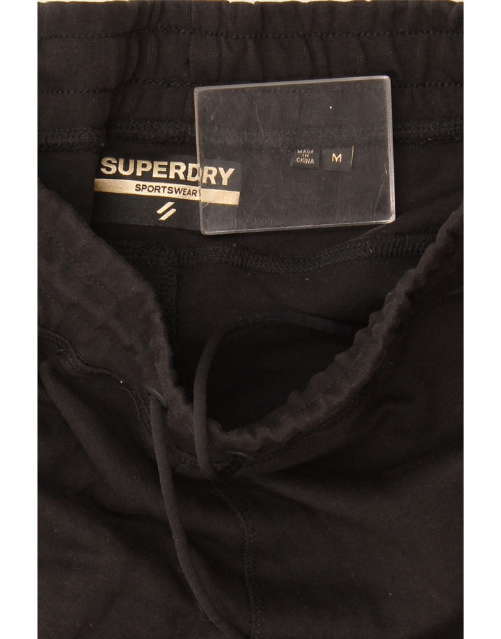 Superdry Mens Tracksuit Trousers Medium Black Colourblock Cotton