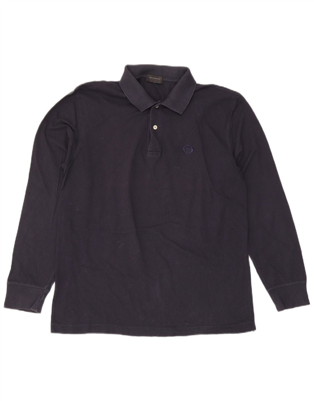 Sergio Tacchini Mens Long Sleeve Polo Shirt Large Navy Blue