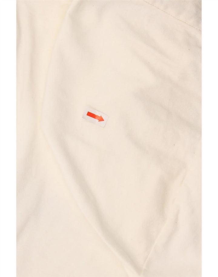 REPLAY Womens Hooded Graphic Top Long Sleeve UK 14 Large White Cotton