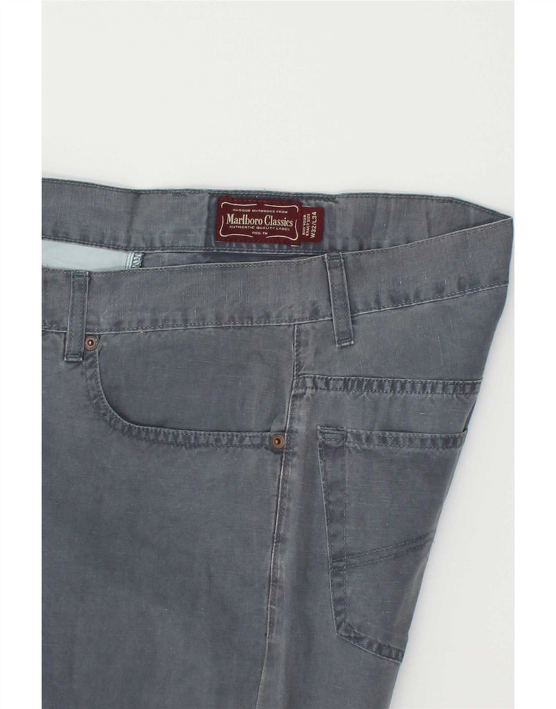 MARLBORO CLASSICS Mens Straight Casual Trousers W32 L30  Blue Cotton Vintage Marlboro Classics and Second-Hand Marlboro Classics from Messina Hembry 