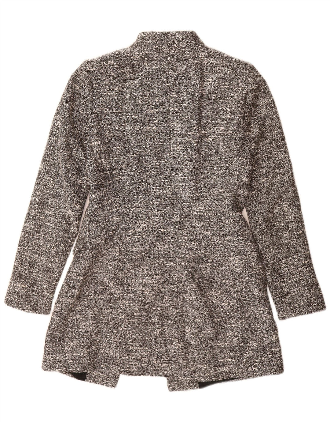 Zara Womens Open Overcoat UK 10 Small Grey Flecked Cotton
