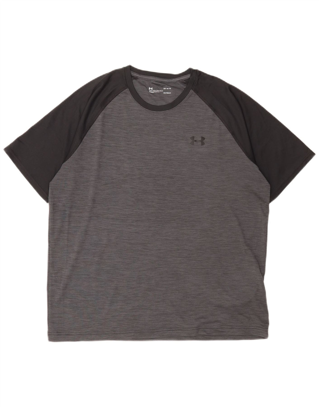 Under Armour Mens Heat Gear T-Shirt Top Large Grey Colourblock Polyester