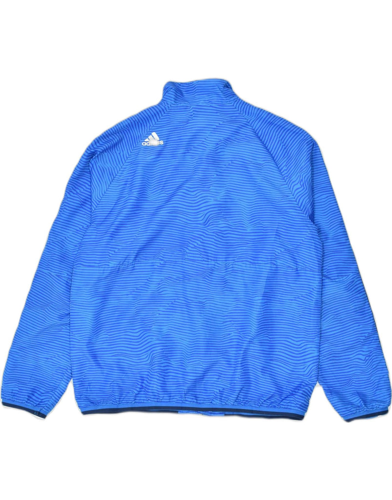 ADIDAS Boys Tracksuit Top Jacket 13-14 Years Blue Striped Polyester | Vintage | Thrift | Second-Hand | Used Clothing | Messina Hembry 