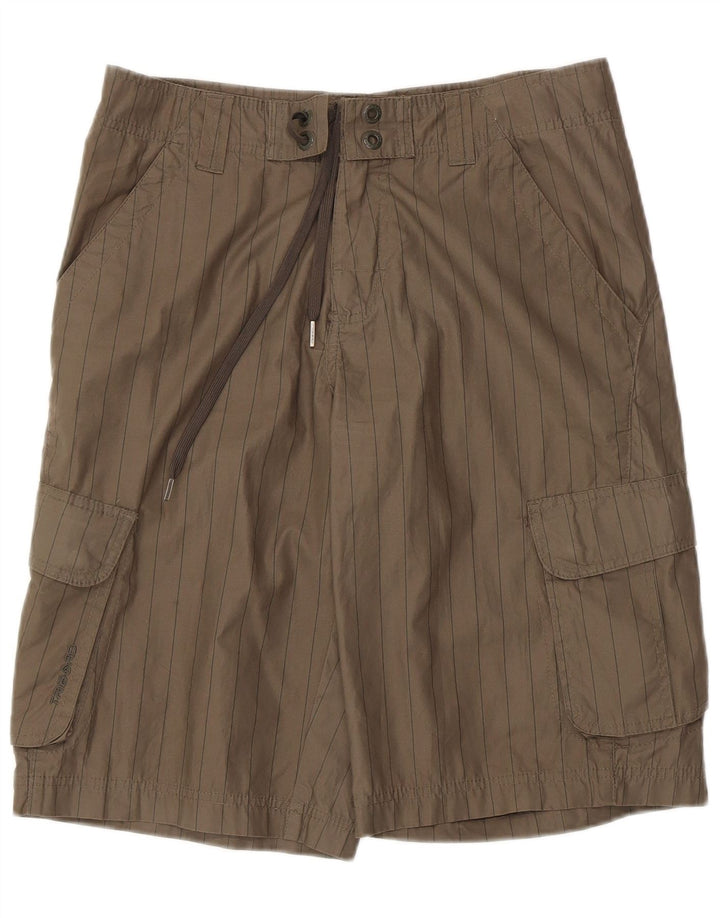 Tribord Mens Cargo Shorts W31 Medium Khaki Pinstripe Cotton