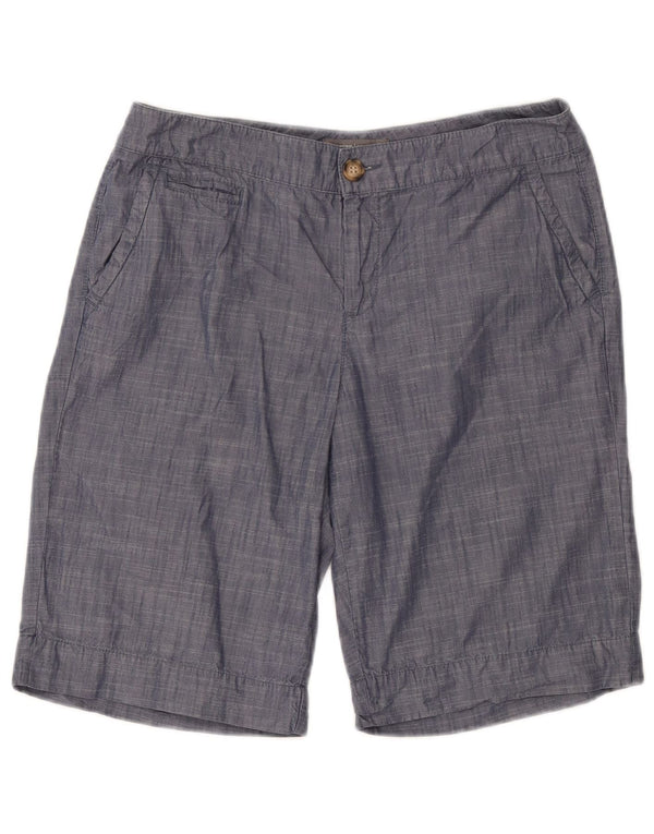 Dockers Womens Curvy Mid Rise Casual Shorts US 10 Large W34 Blue Flecked