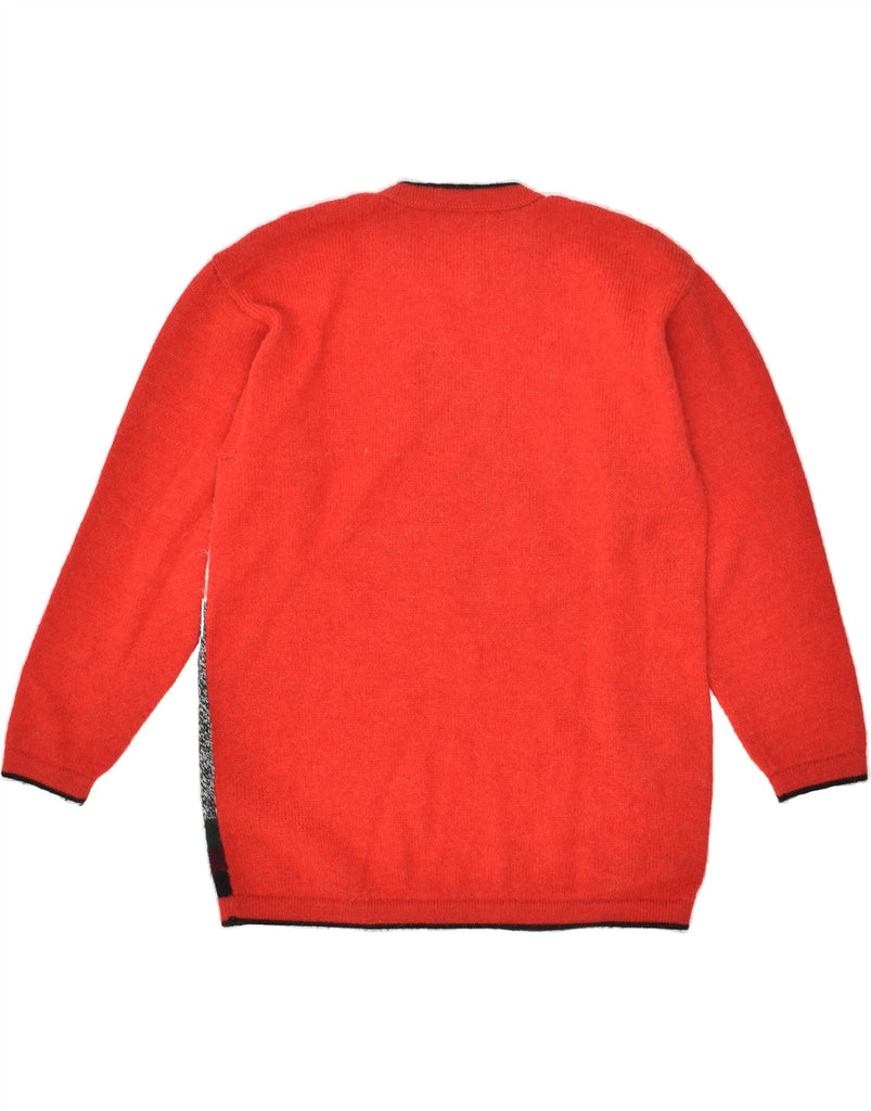 VINTAGE Womens Graphic Crew Neck Jumper Sweater UK 14 Large Red | Vintage Vintage | Thrift | Second-Hand Vintage | Used Clothing | Messina Hembry 