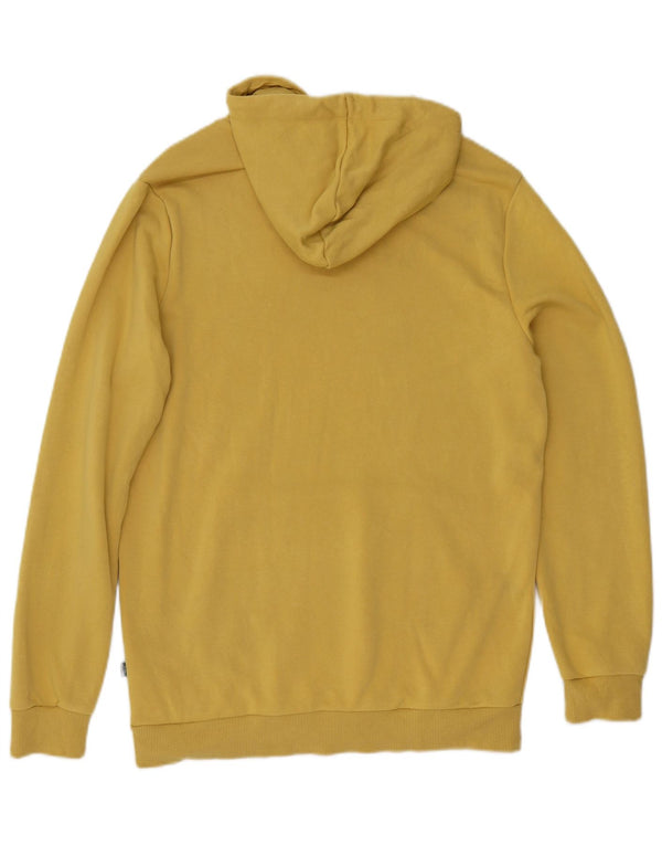 Puma Mens Hoodie Jumper Small Yellow Cotton