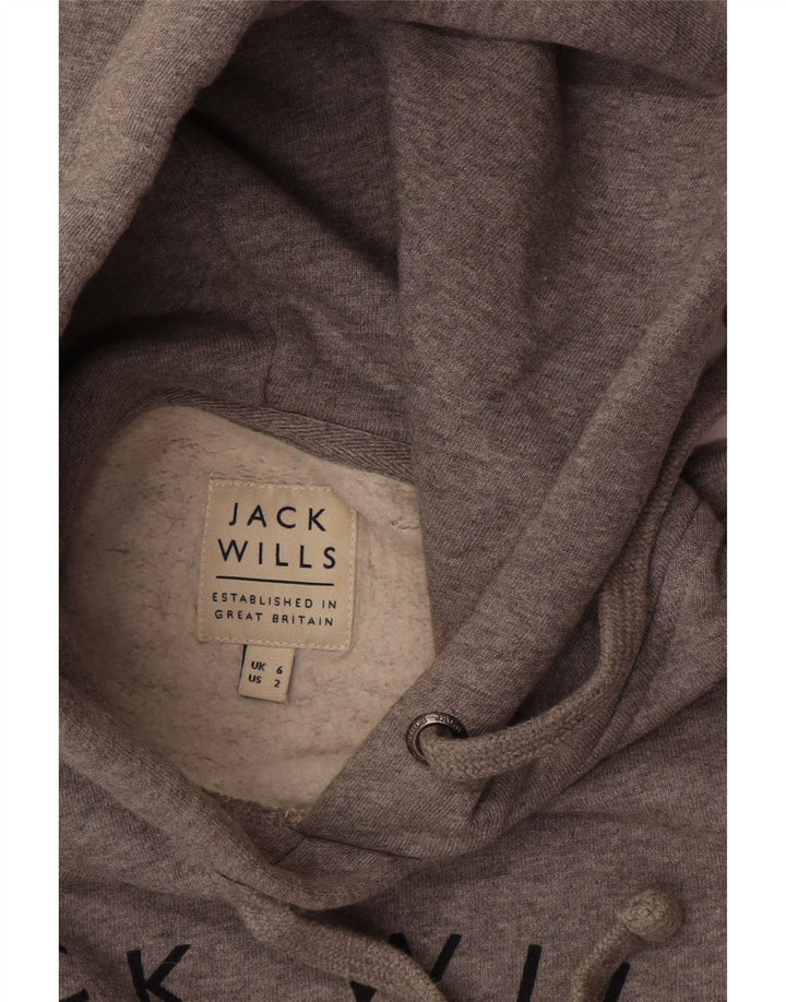 JACK WILLS Womens Salcombe Devon Oversized Hoodie Jumper UK 6 XS Grey
