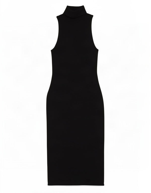 Zara Womens Sleeveless Jumper Dress UK 12 Medium Black Cotton