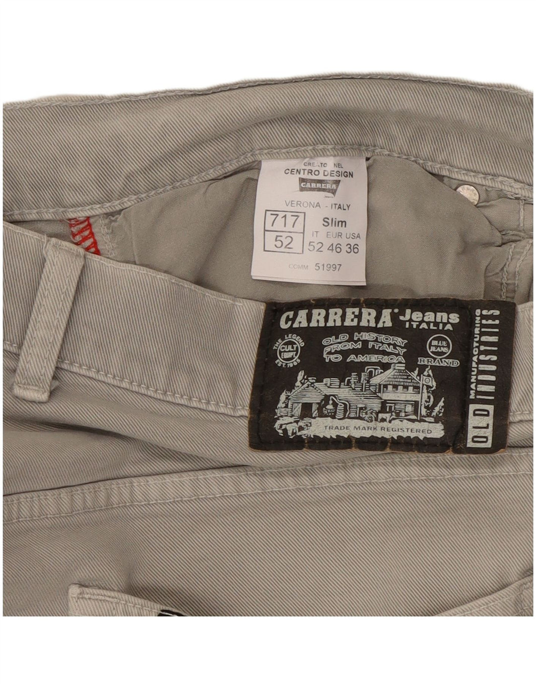 Carrera Mens 717 Slim Jeans W36 L33 Grey Cotton