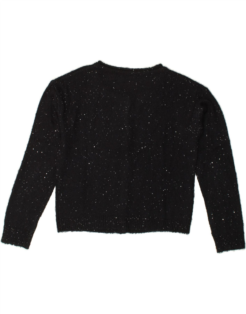 MARELLA Womens EMME Cardigan Sweater UK 14 Medium Black Flecked Polyester | Vintage Marella | Thrift | Second-Hand Marella | Used Clothing | Messina Hembry 