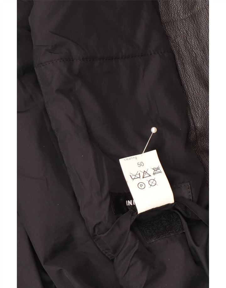 Gazzarrini Mens Leather Bomber Jacket IT 50Large Black Leather