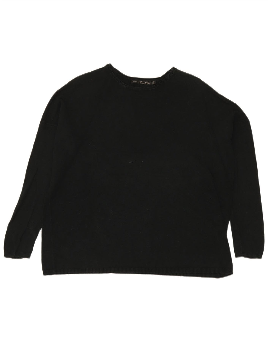 Zara Womens Oversized Boat Neck Jumper Sweater UK 14 Medium Black