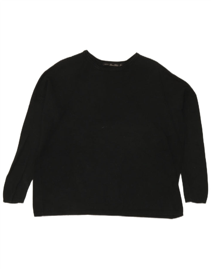 Zara Womens Oversized Boat Neck Jumper Sweater UK 14 Medium Black
